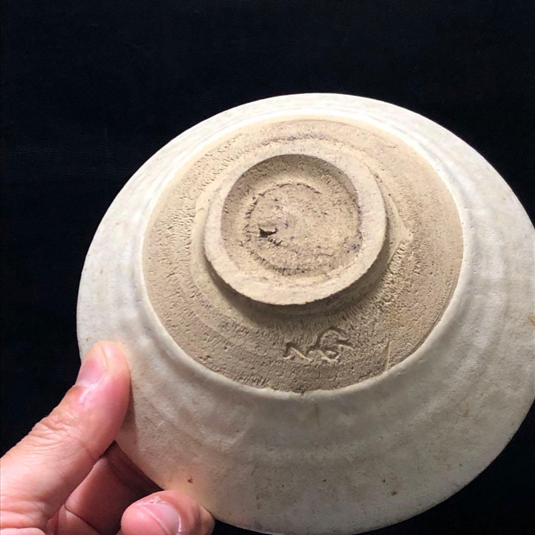 美しい古美術◾️蔵からクリームチーズケーキの様な美しい釉薬の抹茶茶碗が出て来ました