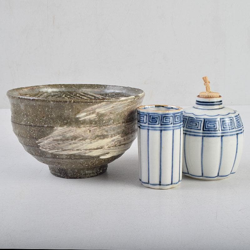 riko　草花蒔絵　茶箱　茶碗　棗など　九点一式　共箱　U　R9039