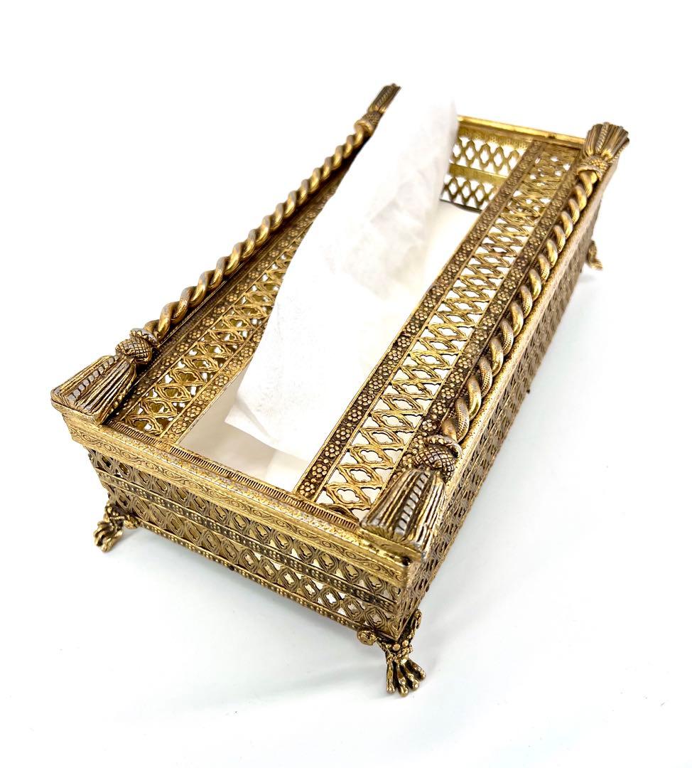 ヴィンテージ ビクトリア朝様式 ティッシュボックス（猫脚付き）