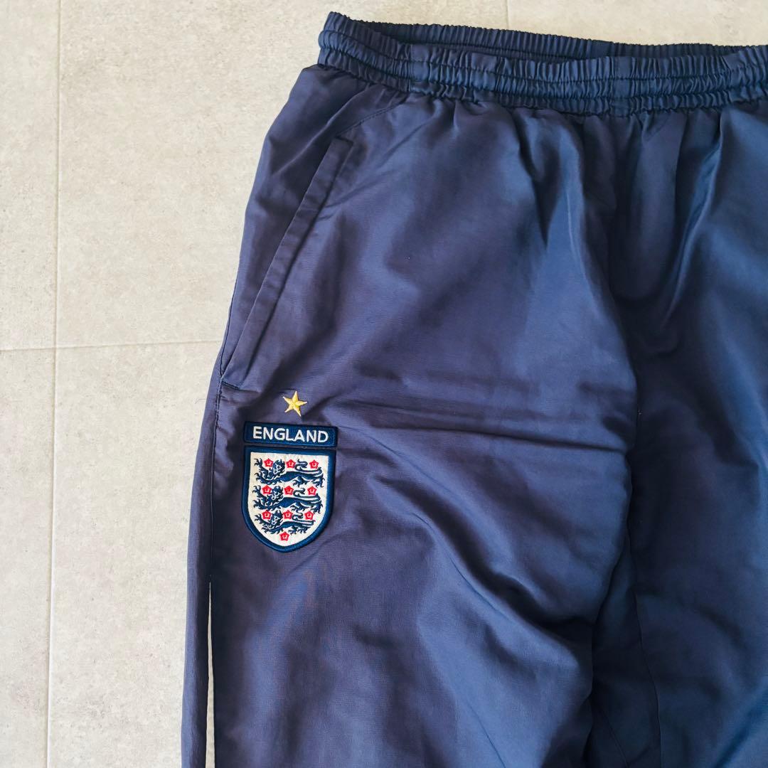 【L】90's UMBRO イングランド代表ナイロンジャージセットアップ 紺 白