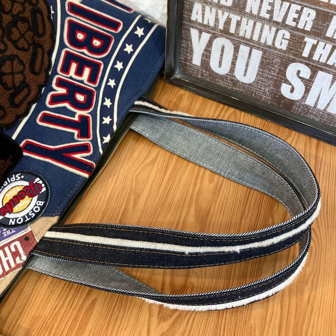 専用です。ハンドメイドバックデニムリメイクパッチワーククッキー＆パグちゃんトート