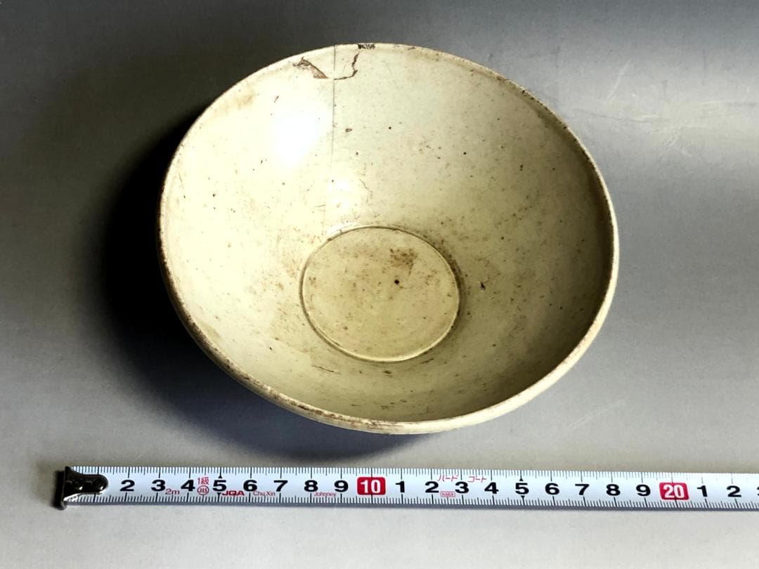 茶碗■白釉古陶粉引茶碗 江戸期抹茶碗 広口 古玩 唐物 古美術 時代物 骨董品■