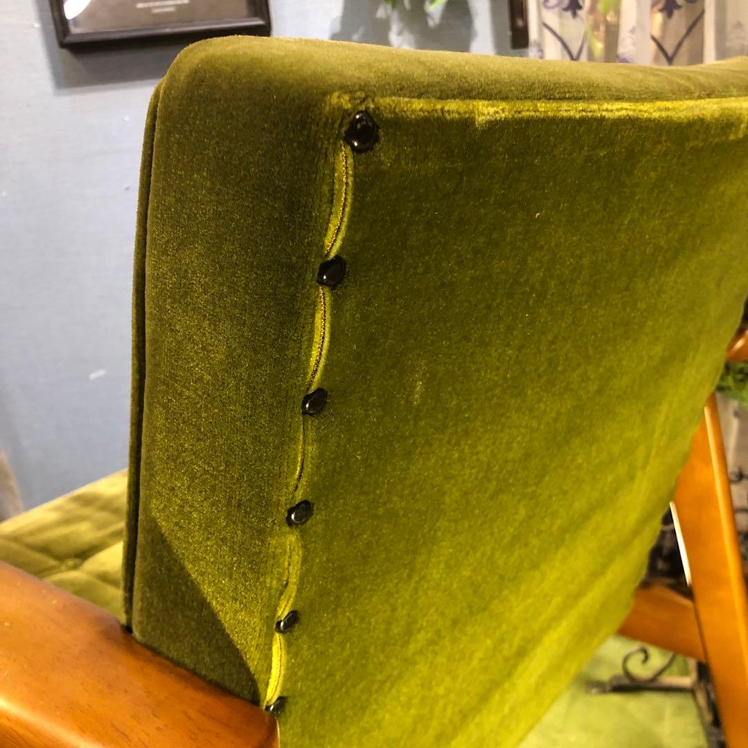 き*)様 ヴィンテージ カリモク６０　1シーター チェア　ソファ　モケットグリー