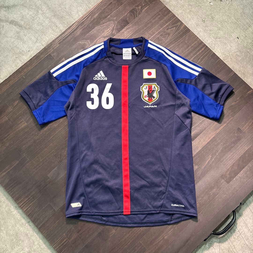8SM1 adidas 日本代表ユニフォーム　サッカー　Tシャツ　サイン入り古着