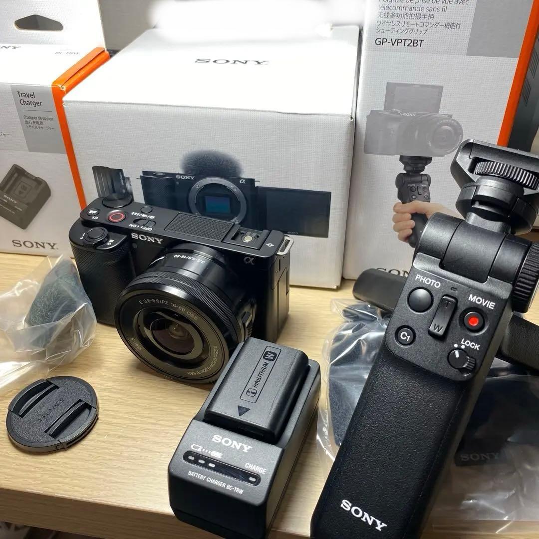Sony ZV-E10 EPZ16-50キット シューティンググリップ　充電器付