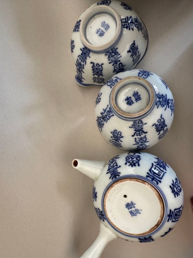 青白磁の茶器セット