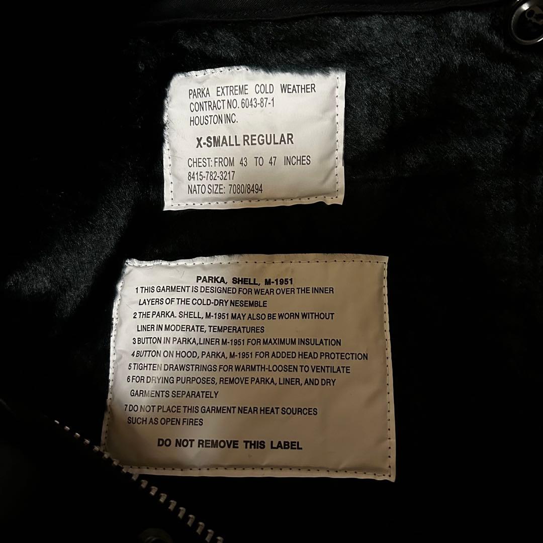 未使用 HOUSTON M-51 フィッシュテールパーカー BK XS