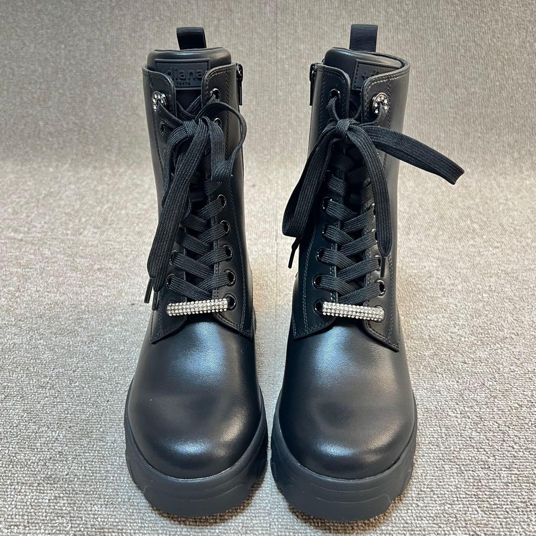 未使用品✨+diana サイドジップ レースアップブーツ 厚底 23.5㎝
