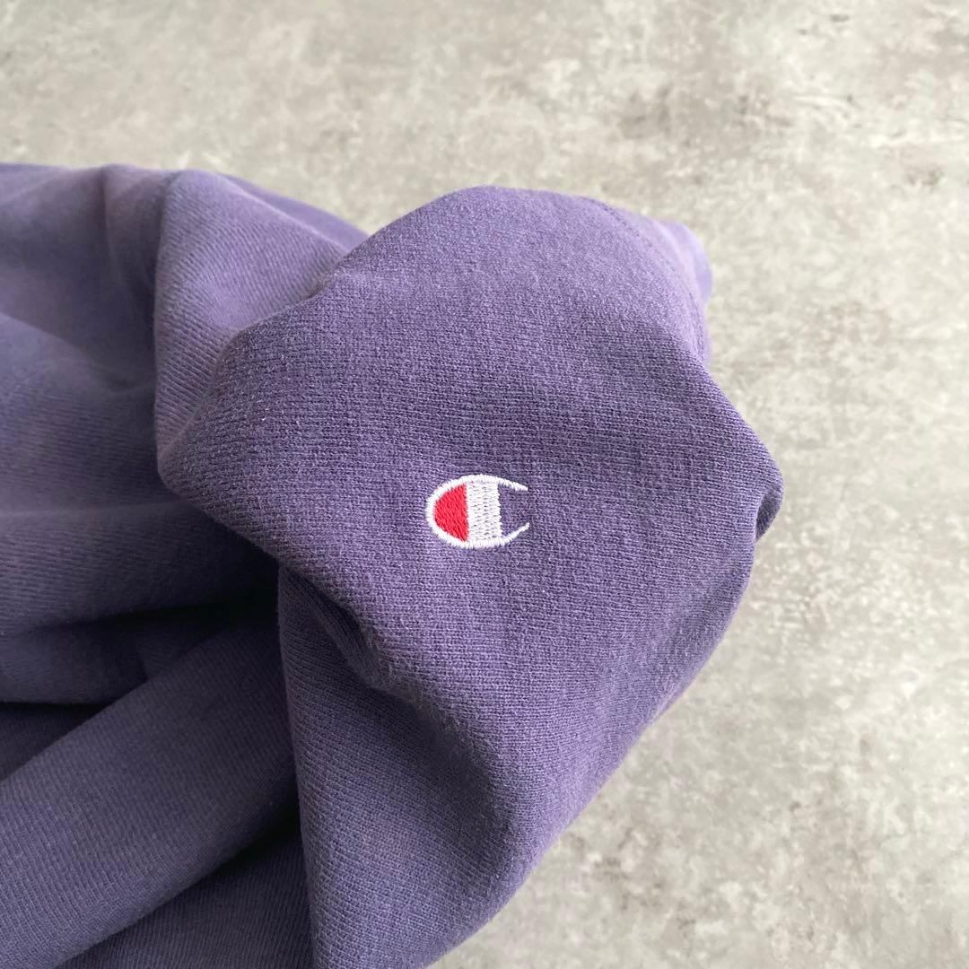 レアカラー90sチャンピオン目付き無地リバースウィーブUSA製モックネックL