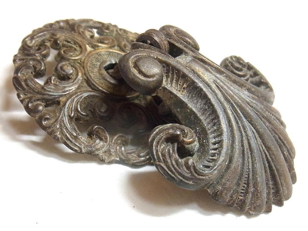 イギリス アンティーク家具用 引き手 6個 ヴィクトリアン様式 装飾金具 パーツ