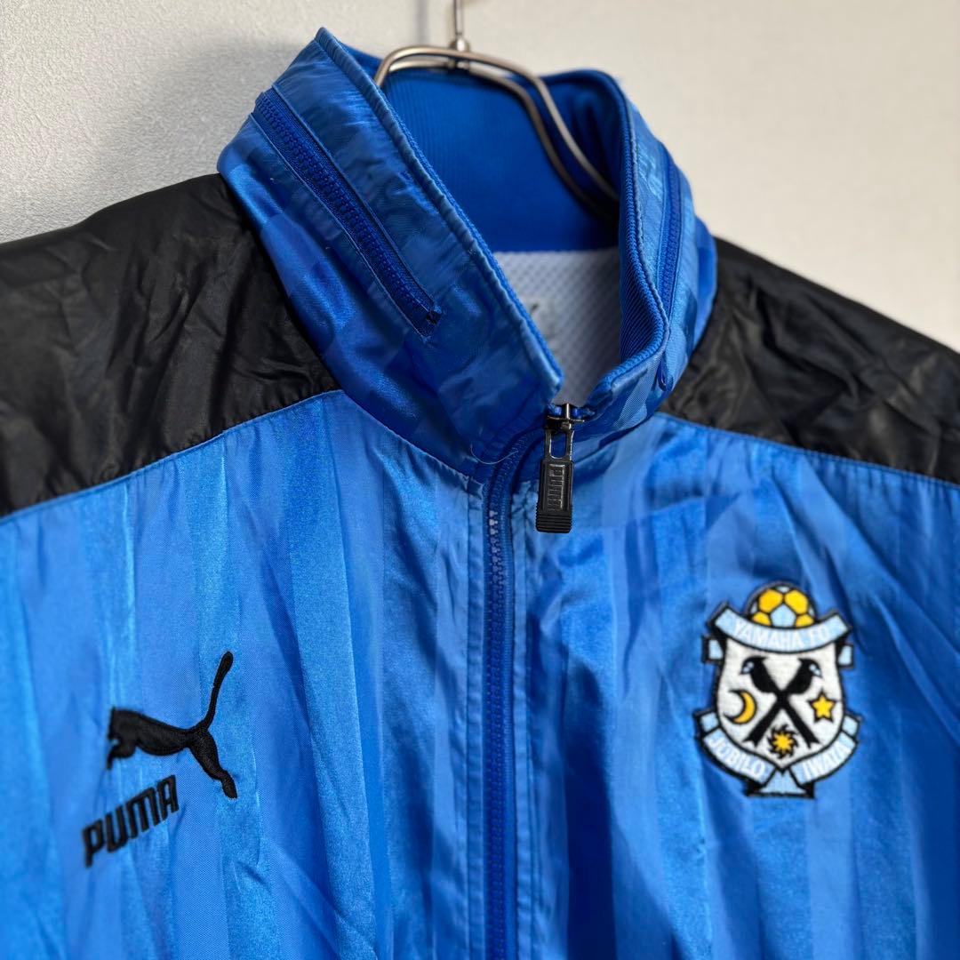 青黒 PUMA プーマ ヤマハ ジュビロ磐JUBILO ナイロンジャケット ML