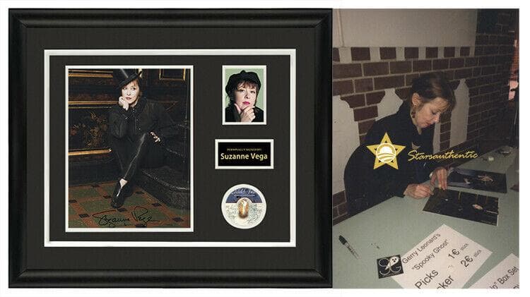 直筆サイン入り写真 スザンヌ・ヴェガ 歌手 Luka/フレーム別/SA鑑定済