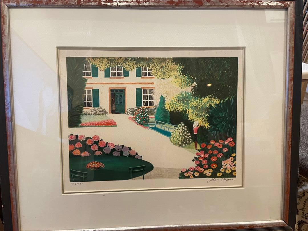 ボネック　田園の別荘、私の青い自転車　リトグラフ　２枚セット