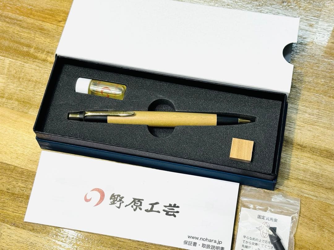 【野原工芸】木曽ひのき シャープペンシル 本体 付属品完備 希少