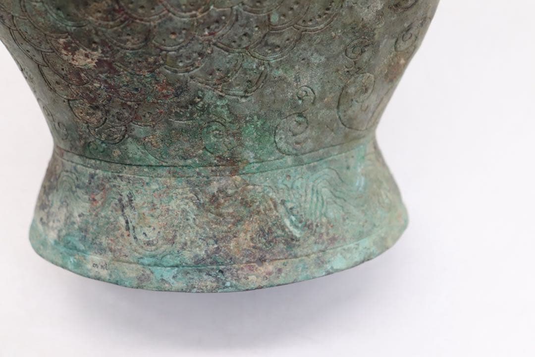 貴重　中国　古青銅器　魚型銅瓶　アンティーク　送料込み250922