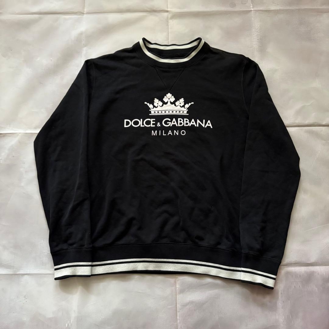 トップス DOLCE&GABBANA black SWETER DG MILANO 00s