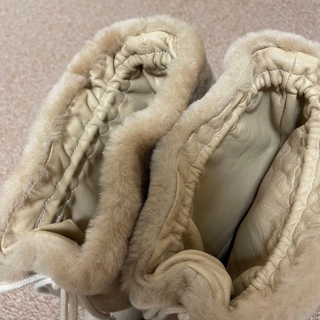 レア　ヘルムートラング　ボア　レザー　スエード　ショートブーツ　ピンヒール