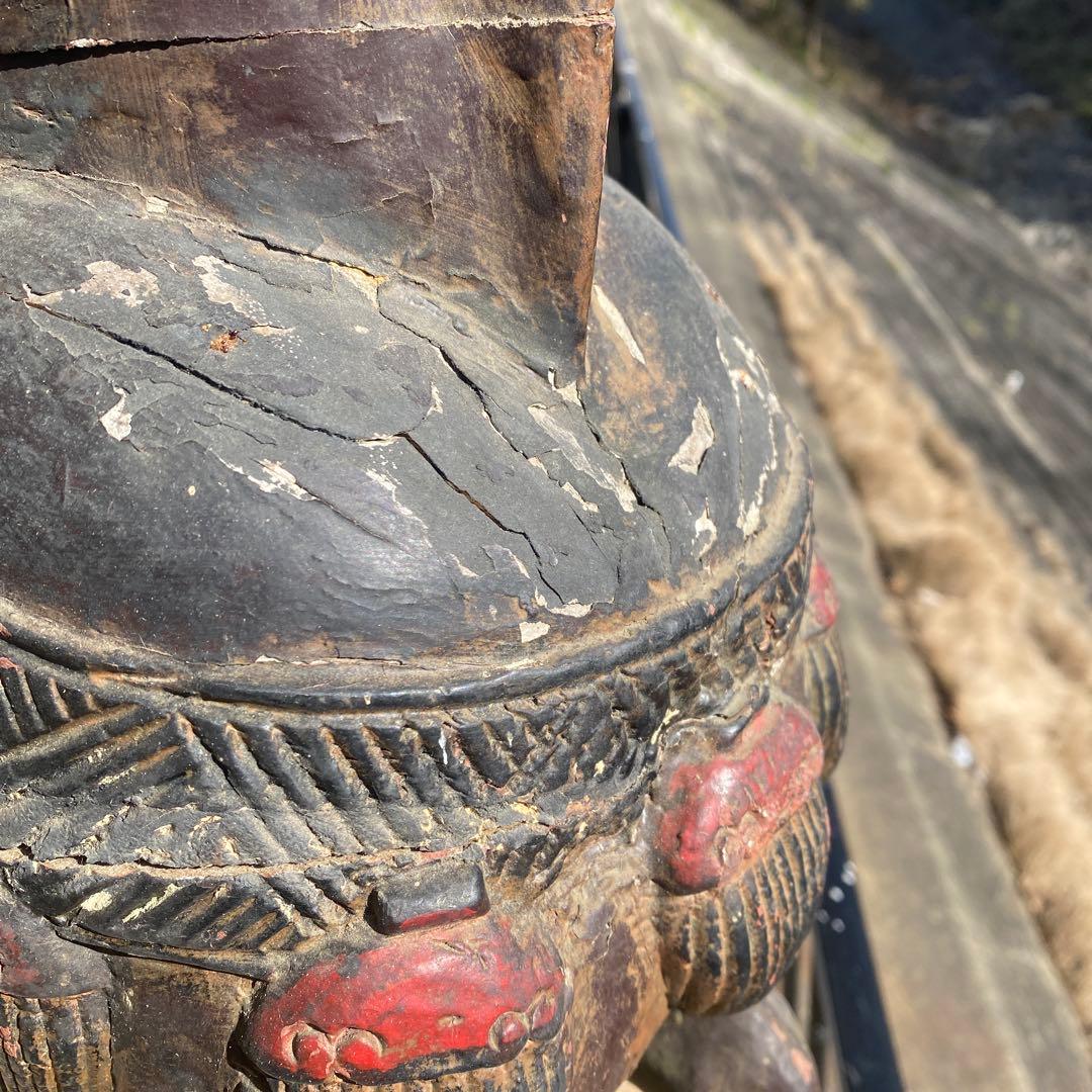 中国美術　古玩　木彫　木製　馬　インテリア　飾り馬