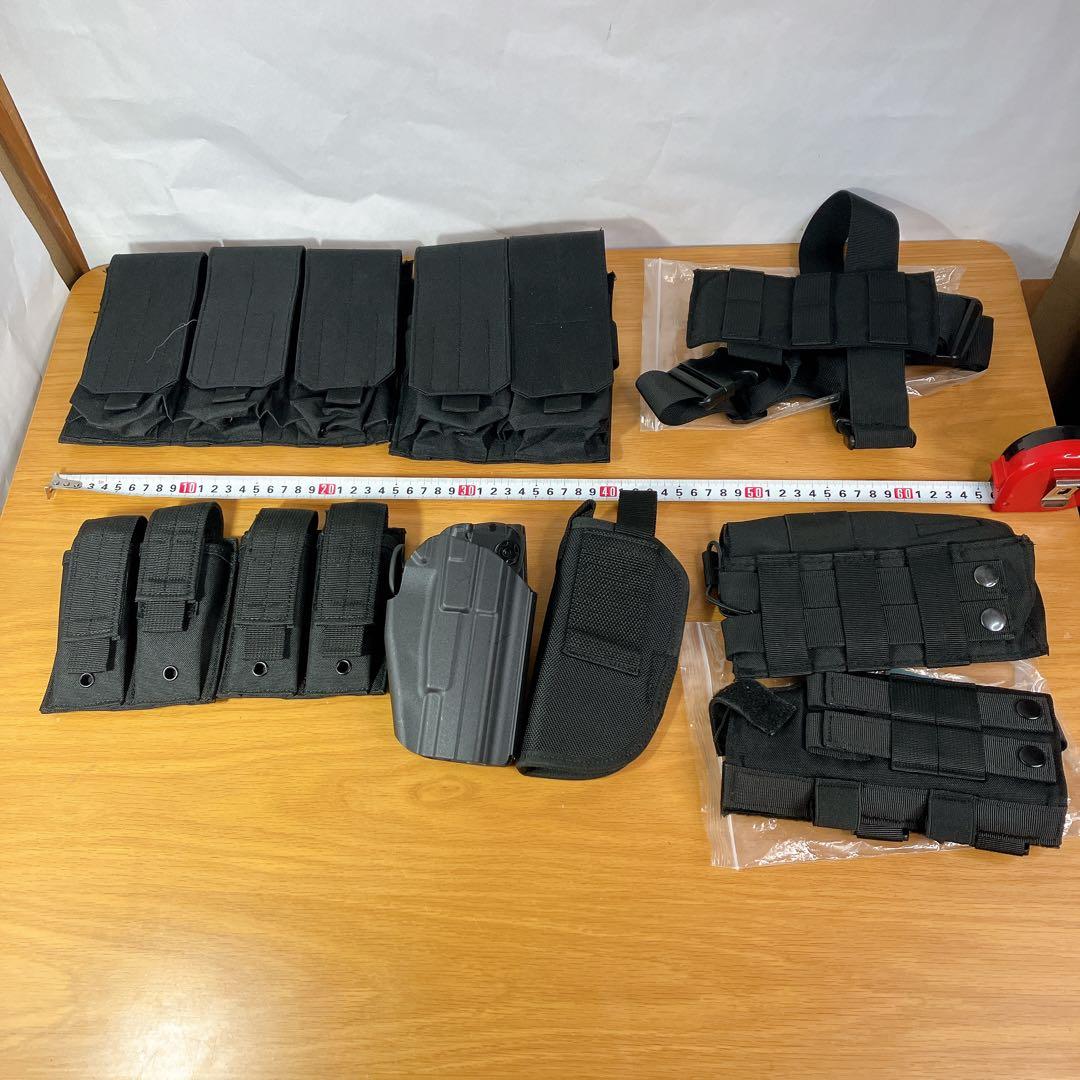 Azarxis サバゲー タクティカルベルト ポーチ多数セット 黒