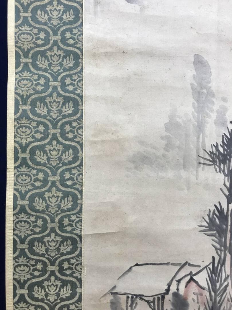 真作/釧雲泉/山水図/夏山烟雨/山家図/掛軸☆宝船☆AH-695