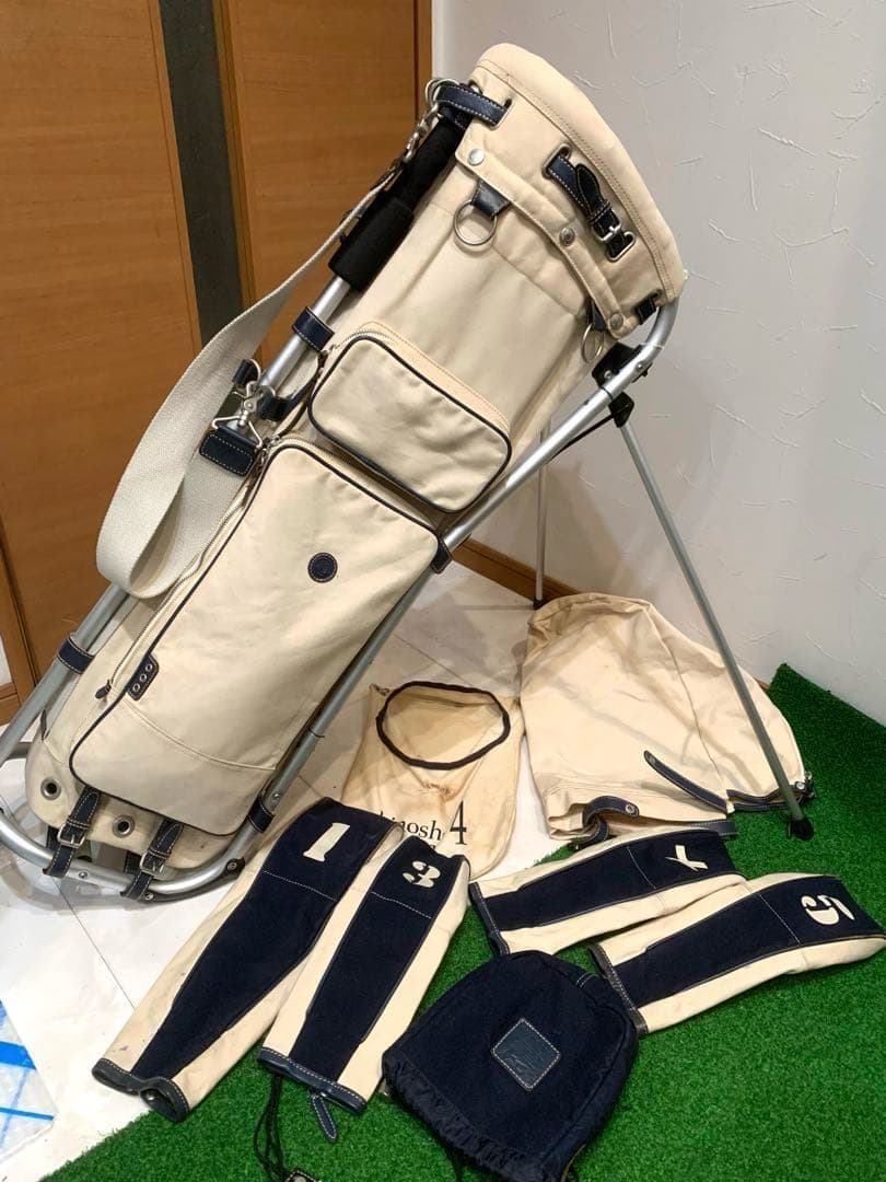 完売　良品　木の庄帆布　フレームウォーカー　スタンドキャディバッグ　ヘッドカバー