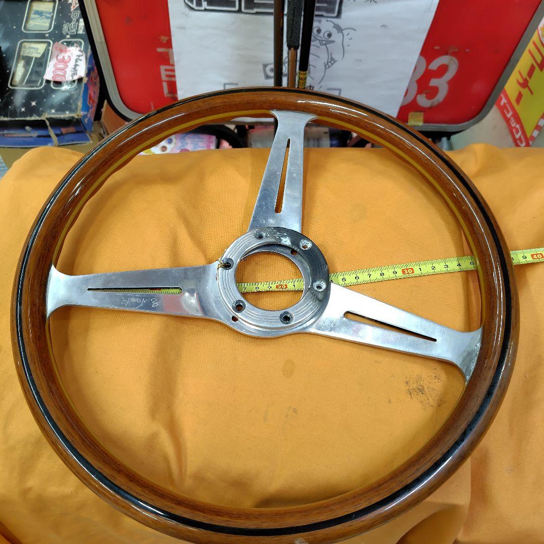 ナルディ・ウッド アルミ 3本スポーク ステアリングホイール