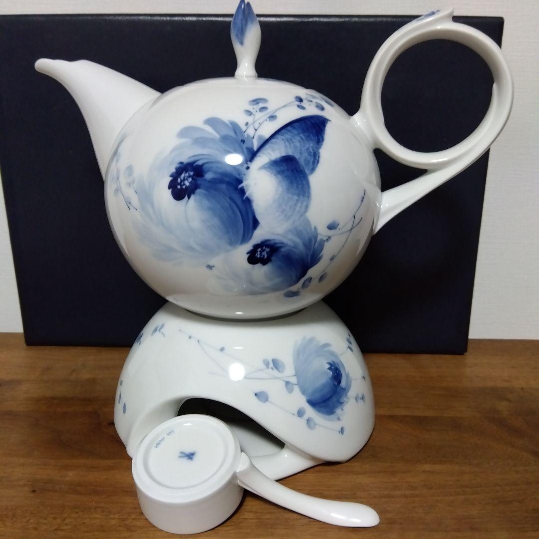 超美品 Meissen マイセン 青い花 ウォーマー＆キャンドルホルダー