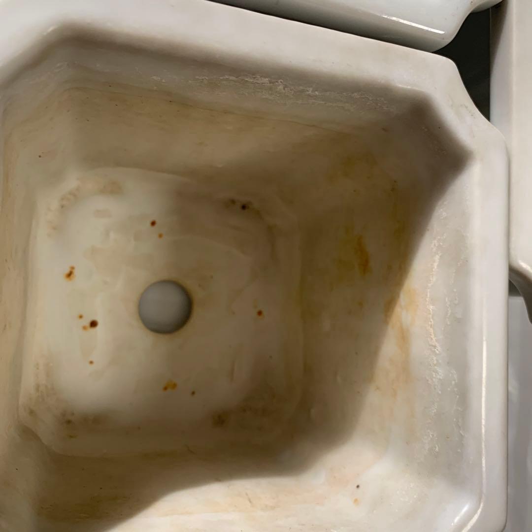 骨董植木鉢白釉薬３個