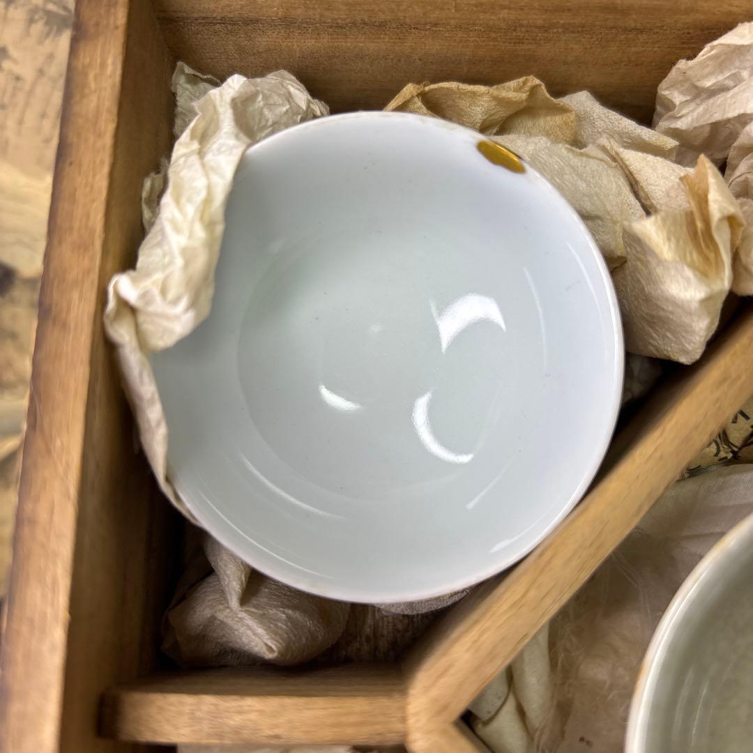 名工盃 竹泉 六兵衛 陶山 おちょこセット　時代箱　1023