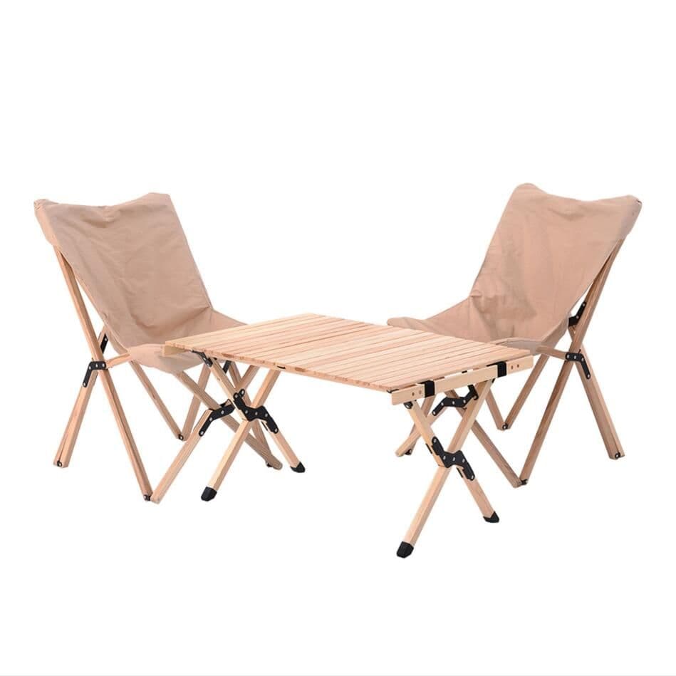 アウトドア テーブルセット 木製 折り畳み テーブル チェア  3set