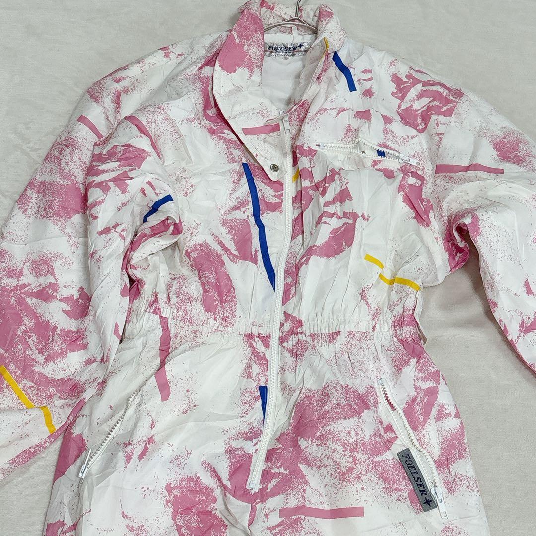 ✨一点限り✨【38】スキーウェア 女性用 オーバーオール ホワイト/ピンク