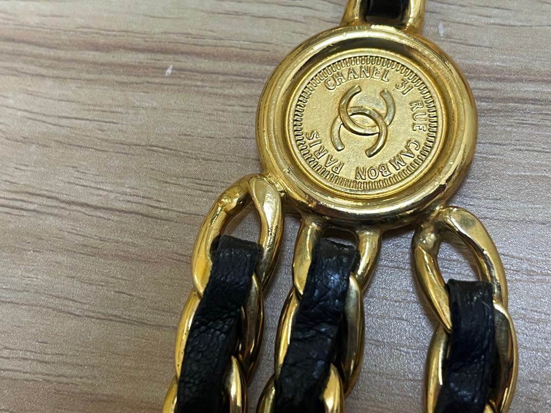 シャネル CHANEL ベルト チェーンベルト ココマーク 3連 ヴィンテージ