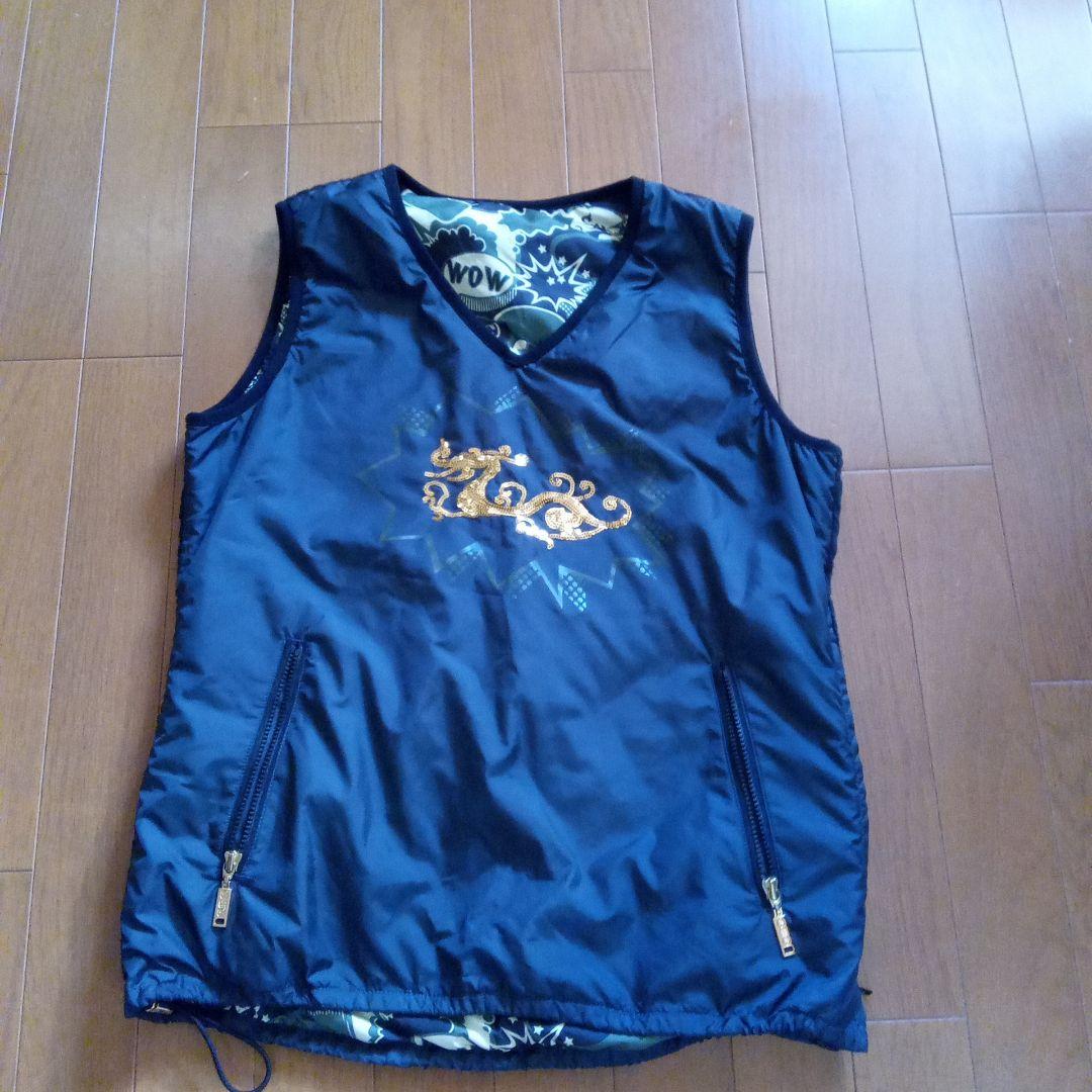 ダンスウィズドラゴン刺繍 黒ベスト