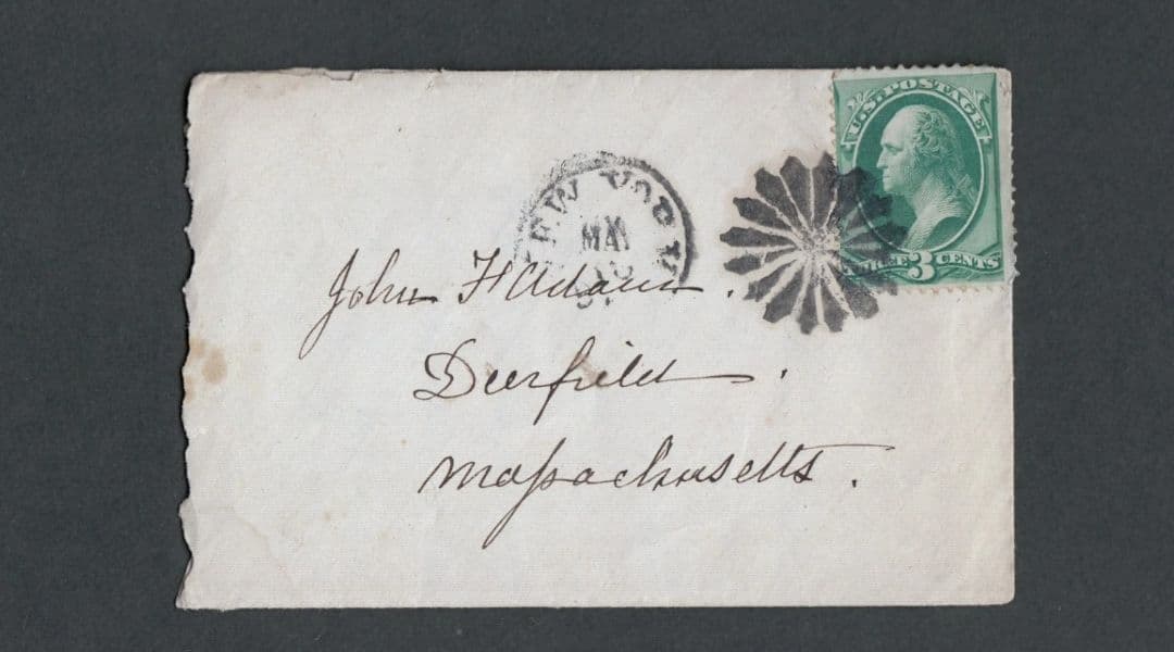 1870年 アメリカ 切手 最古の使用例 レア カバー グリル 3c US