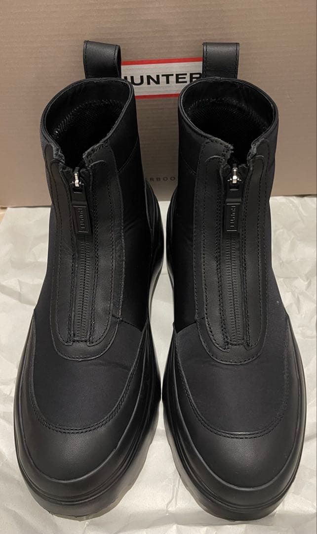 HUNTER エクスプローラー アンクル ジップ フラットフォームブーツ UK5