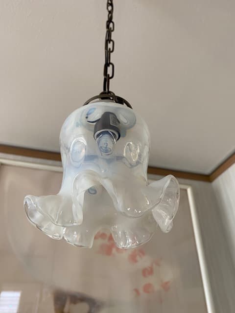 フェントン　オパールセント　ドット　ランプシェード　ビンテージ硝子シェード