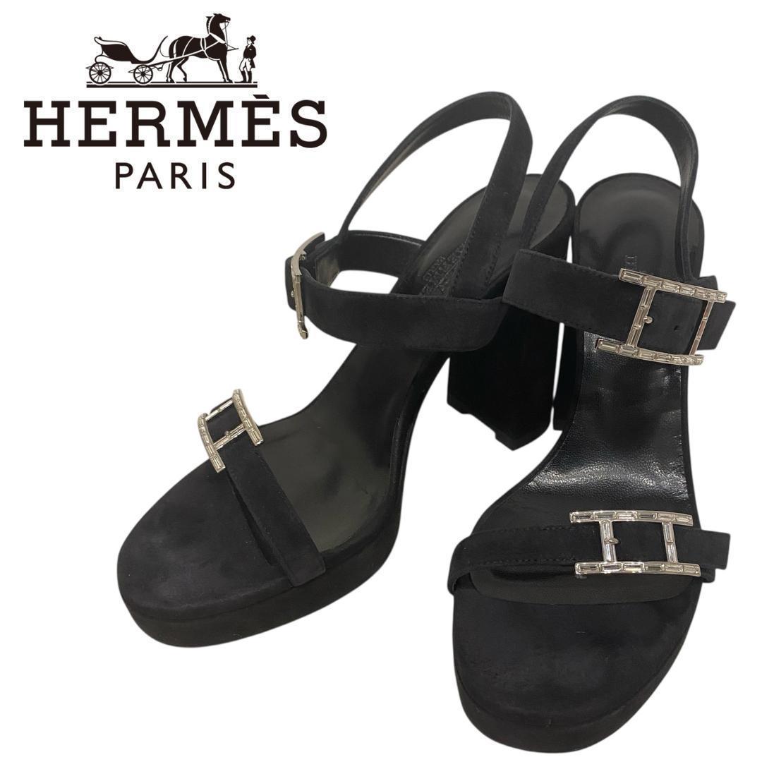 【大SALE】美品・正規品HERMES エルメス サンダル 黒 24cm