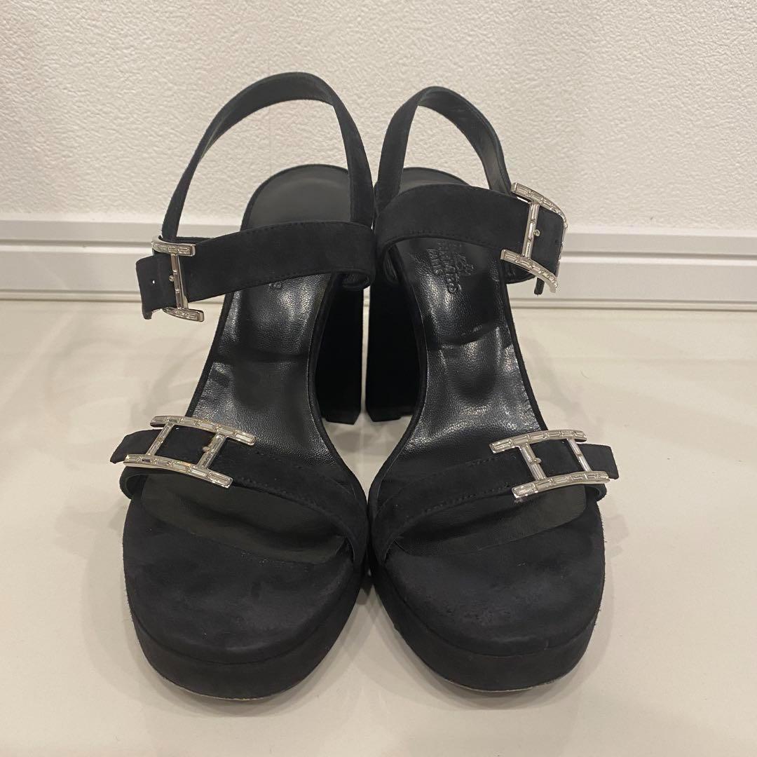 【大SALE】美品・正規品HERMES エルメス サンダル 黒 24cm