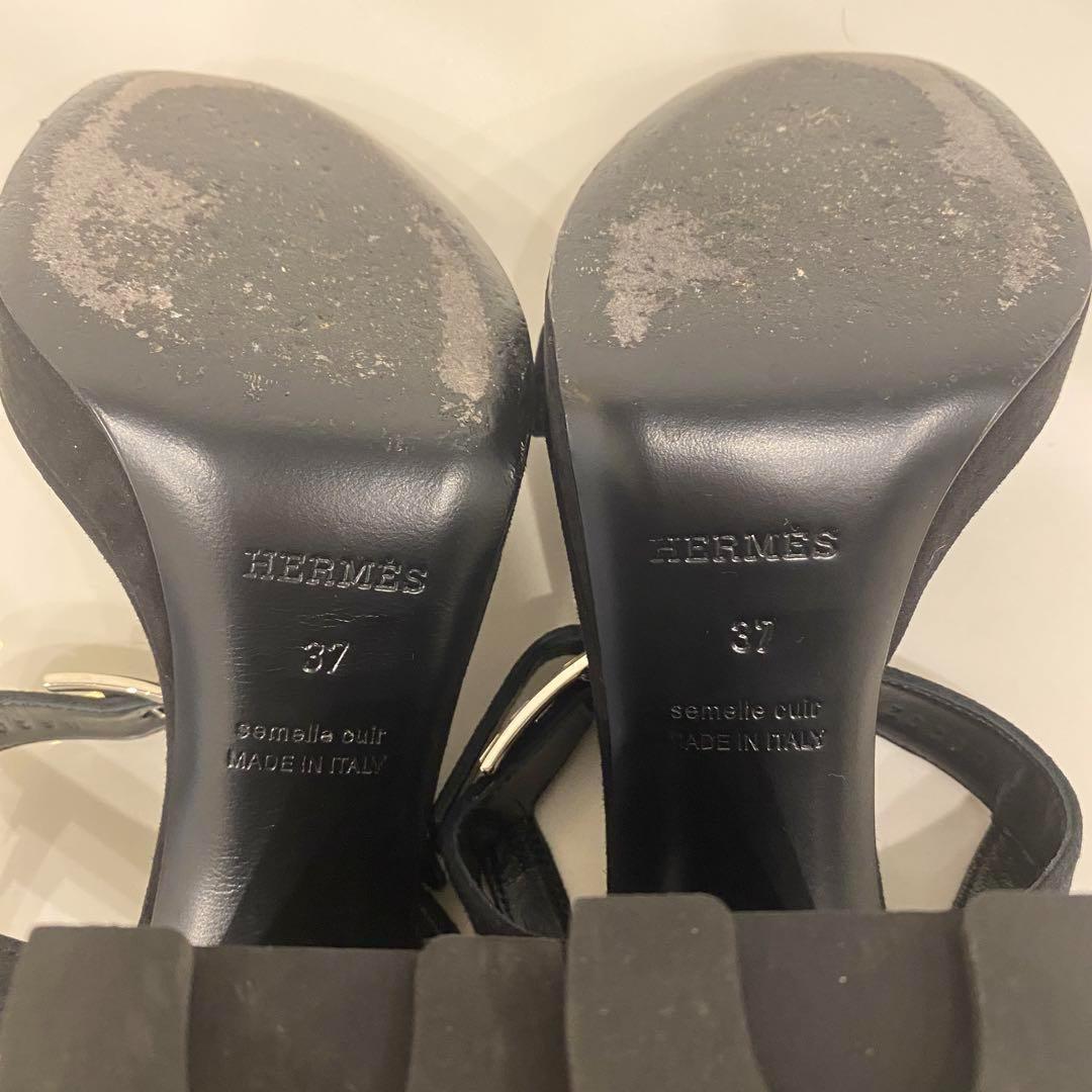 【大SALE】美品・正規品HERMES エルメス サンダル 黒 24cm