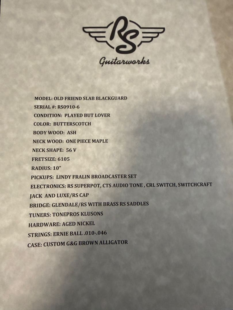 ぱRS guitarworks oldfriend slab blackg