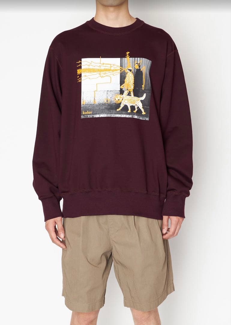 kolor グラフィックプリント スウェット