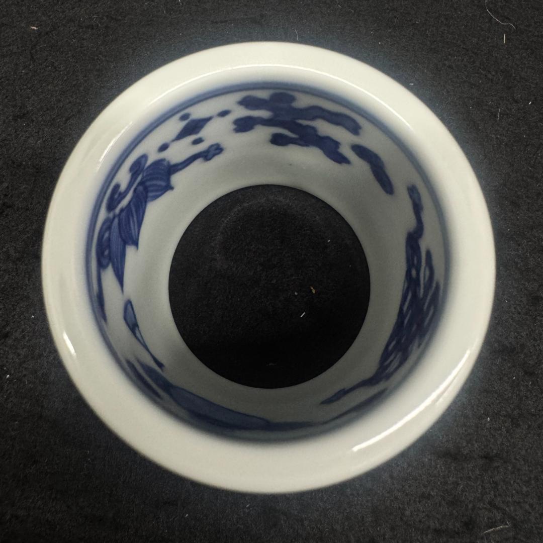 美品希少！真葛焼　真葛香斎造 祥瑞雲鶴図　染付皆具 茶道具 共箱