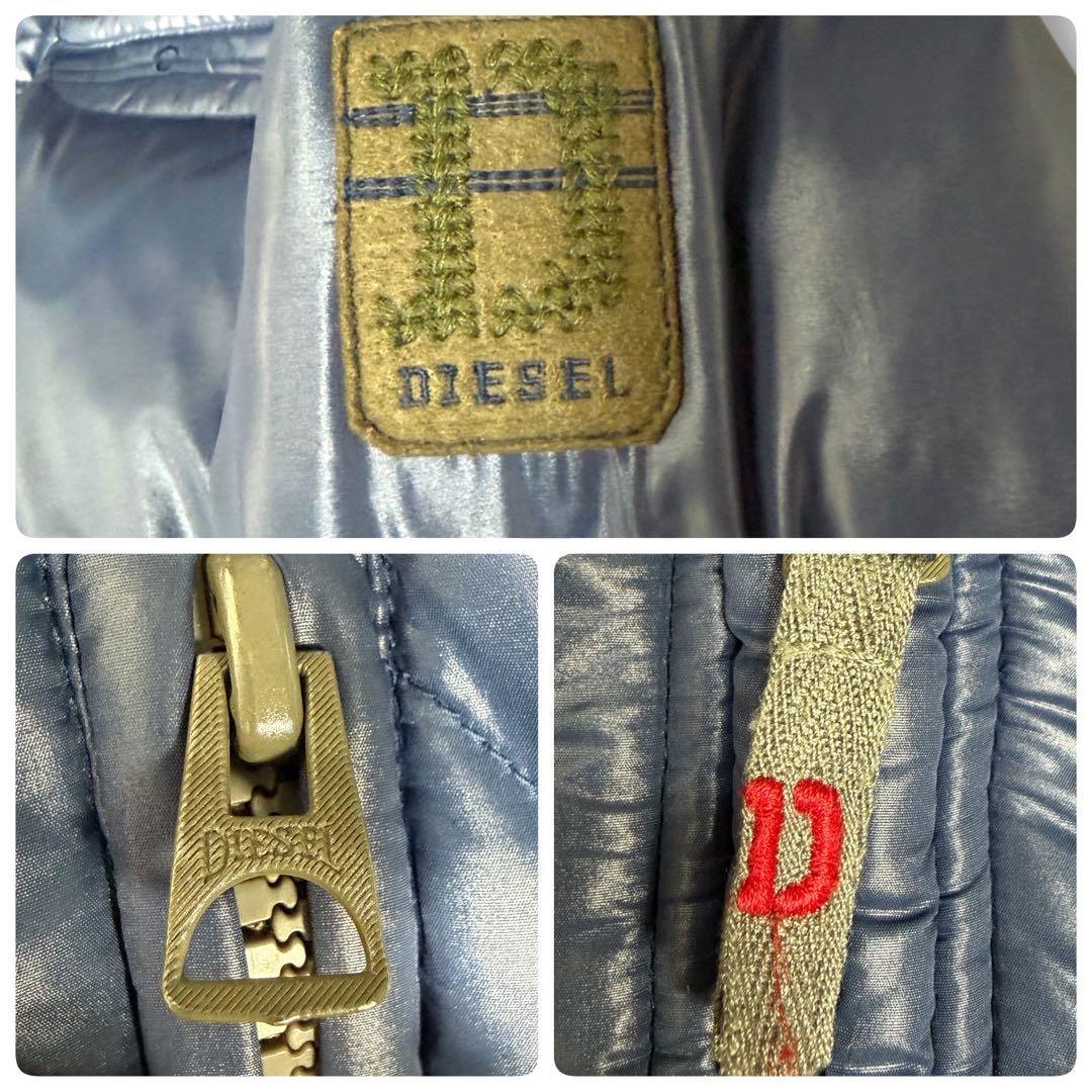 DIESEL ライダースジャケット 2way フード収納 蛇腹 ダウンジャケット