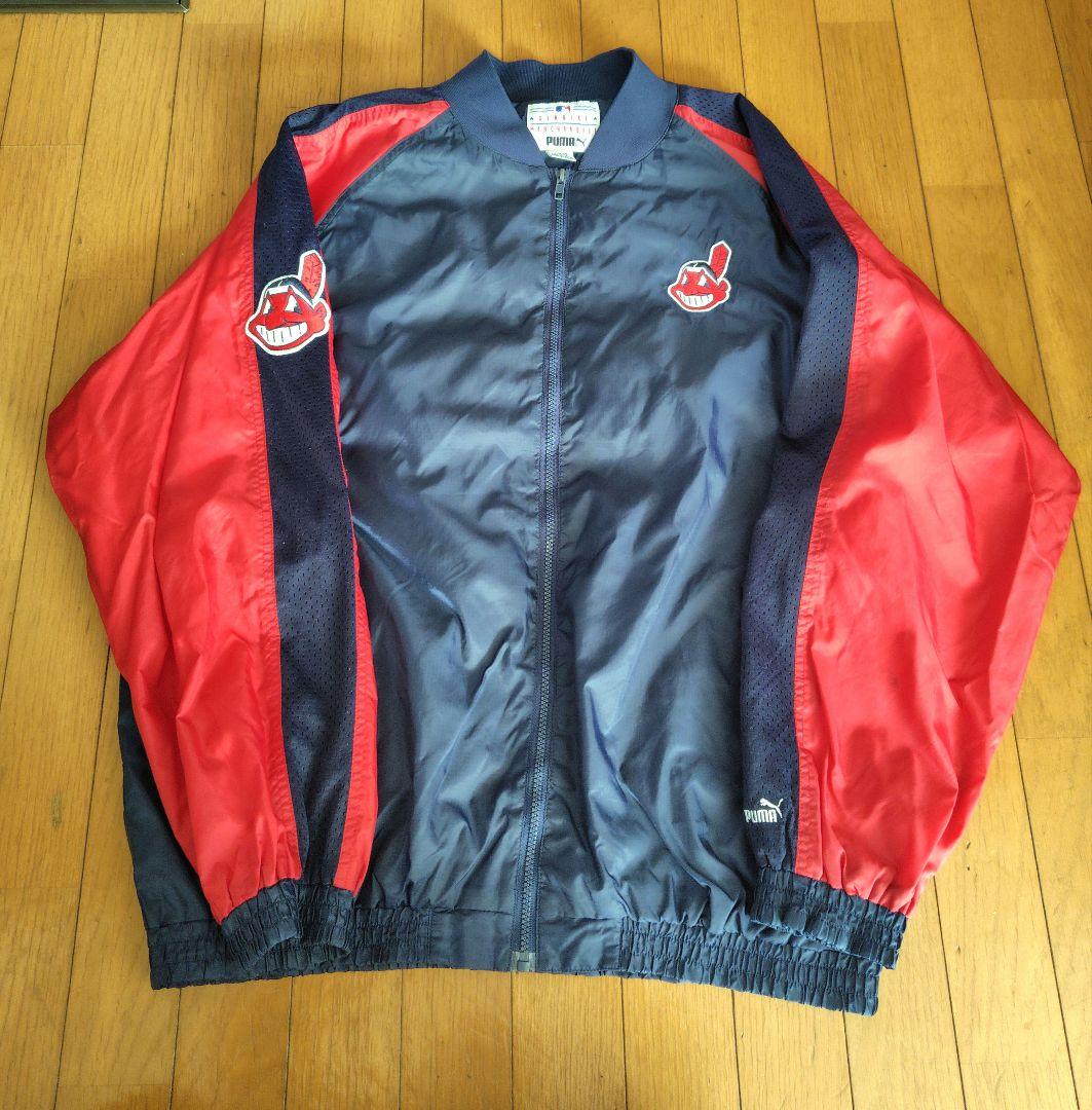 90s PUMA Indians ジャケット Lサイズ ネイビー/レッド