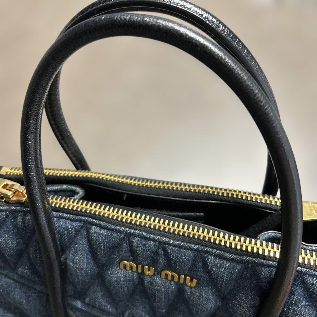 miumiu バイカーデニム　2way ハンドバッグ　＆ショルダー