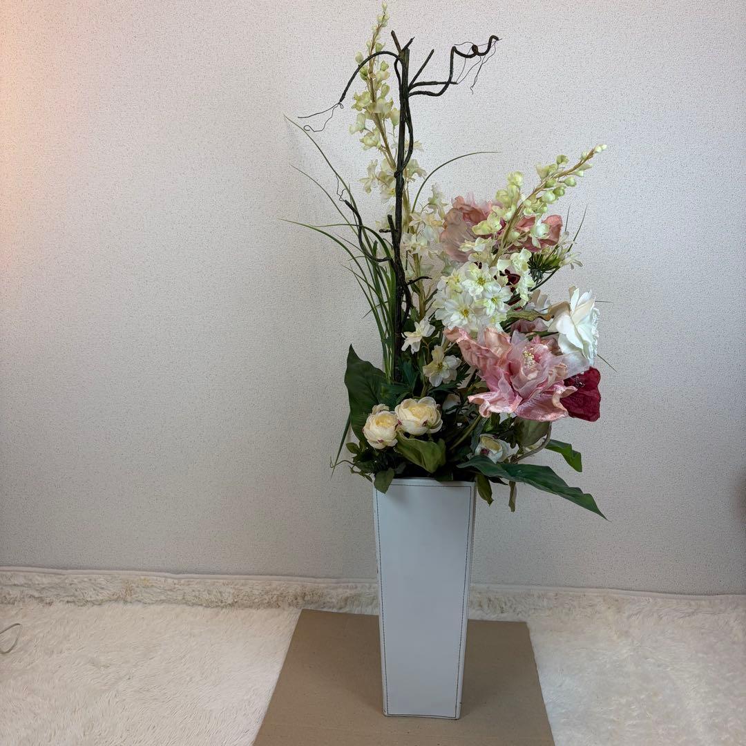 送料無料 造花アレンジメント 大型 アートフラワー スタンド エミリオ ロバ