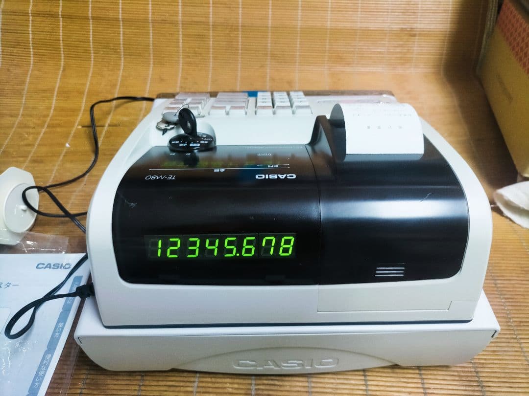 カシオレジスター　TE-M80　中古品　人気機種感熱紙　送料無料　753753