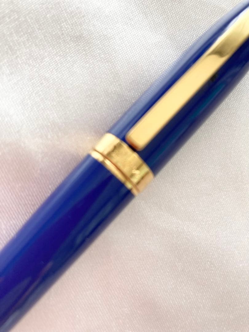 デュポン 万年筆 ラインD ブルーラッカー ゴールド 先M 中字 コンバーター式