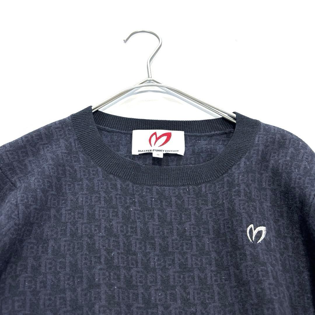 マスターバニーエディション　ニットセーター　ウール混　総柄　ブラック　0/S