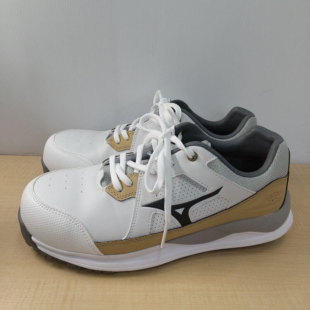 H972 Mizuno 安全靴 ホワイト ゴールド